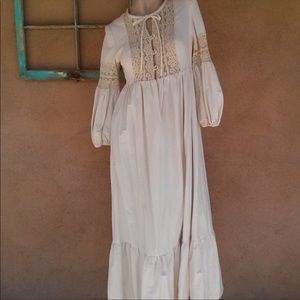 VTG 1970s Young Edwardian Maxi Dress Wedding